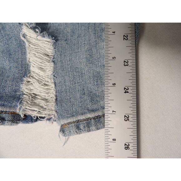 Willow + Root Jeans Midrise Girlfirend Sz 32 Distressed Cropped Blue Denim Stret - Picture 11 of 15